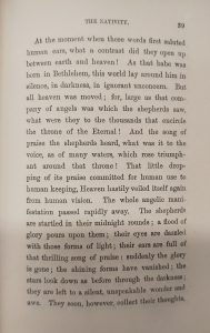 Page from William Hanna's book entitled "The earlier years of our Lord's life on earth" dealing with the nativity